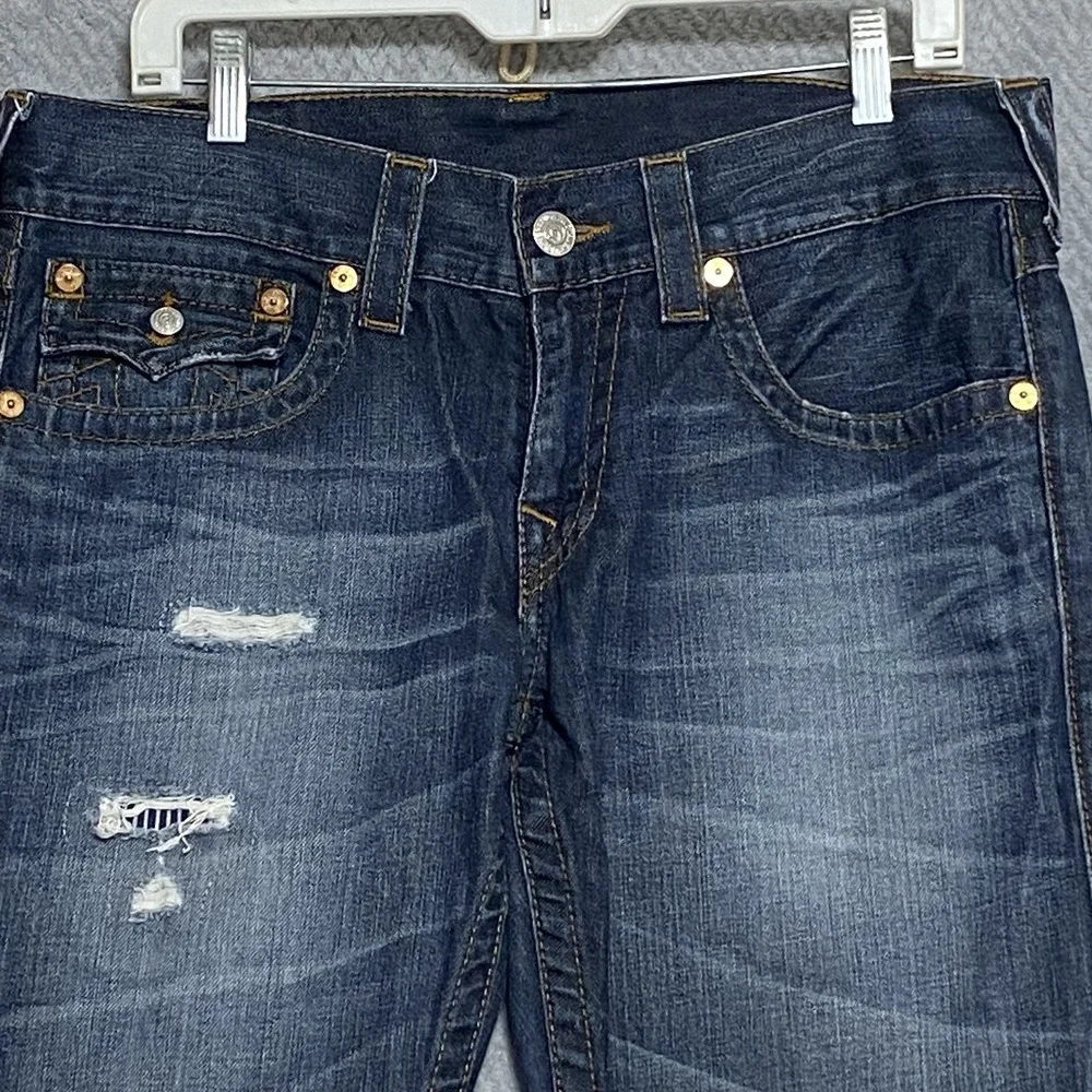 True Religion World Tour Men's Straight Jeans Sz 32 Fits 34/33